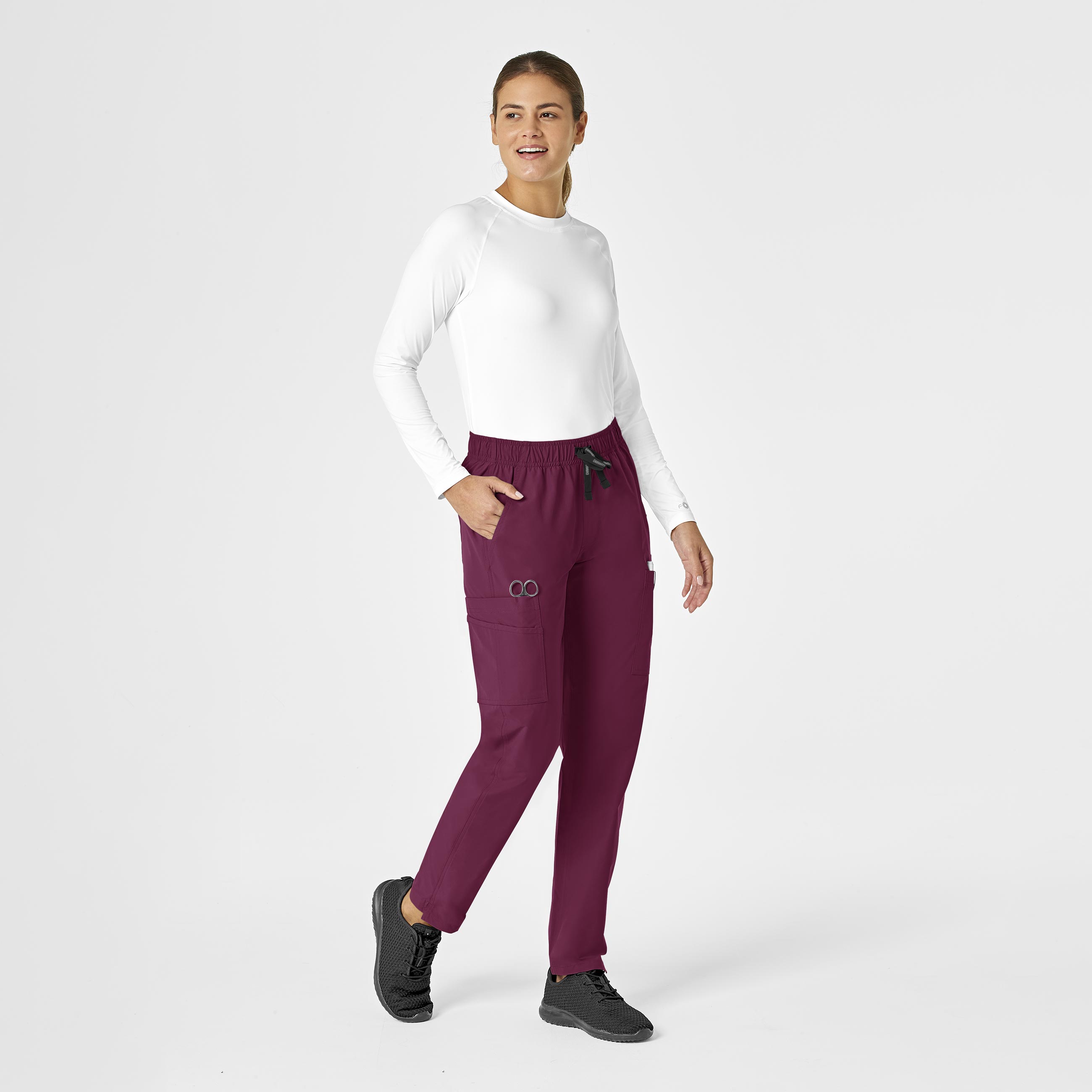 Force Essentials C51213 Straight Leg Scrub Pants Wine