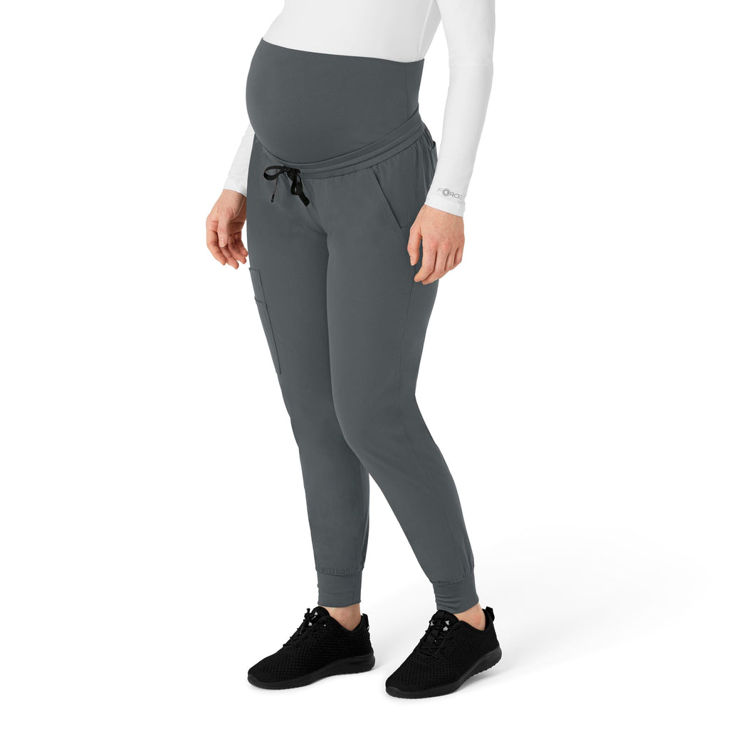 Force Essentials C54113 Maternity Jogger Scrub Pants Pewter