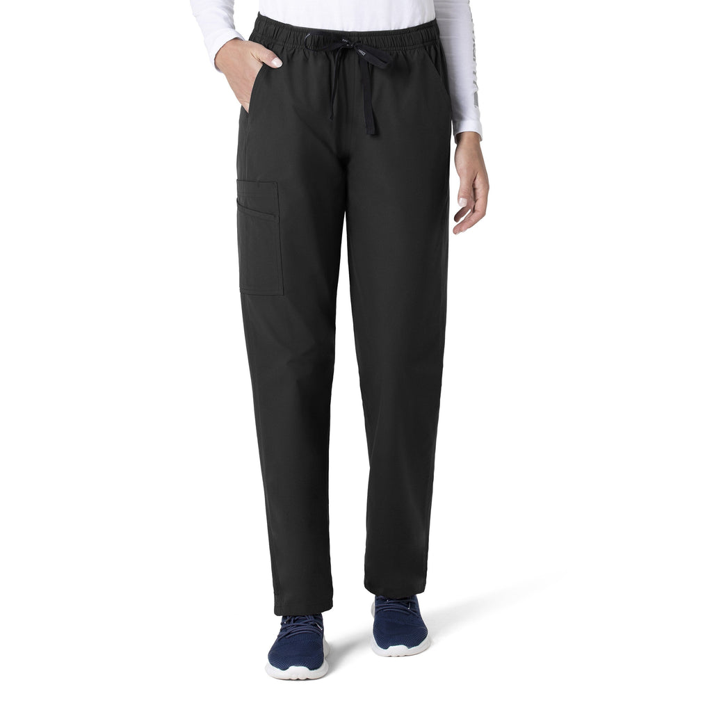 Force Essentials C55013 Unisex Elastic Waist Cargo Scrub Pants Black