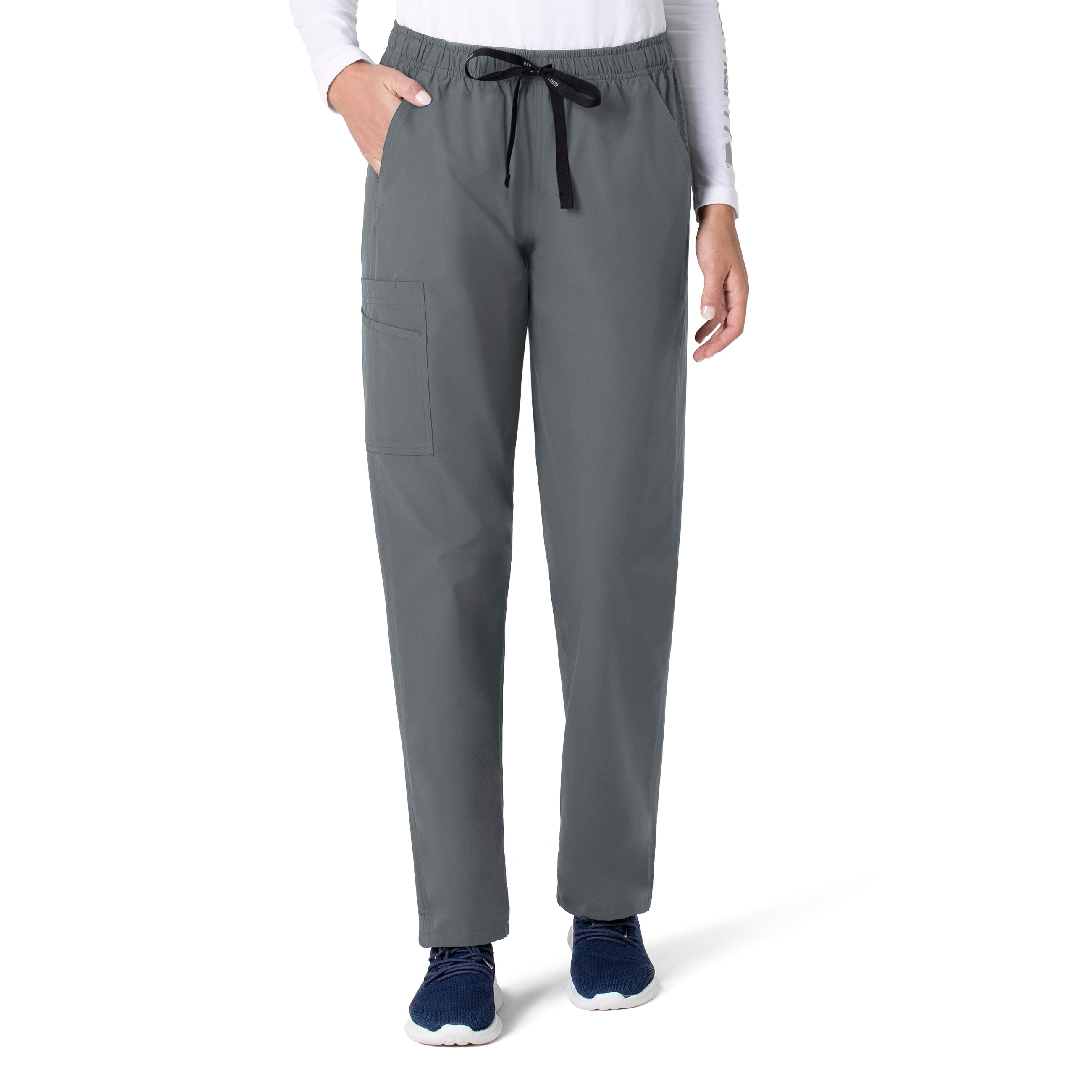 Force Essentials C55013 Unisex Elastic Waist Cargo Scrub Pants Pewter