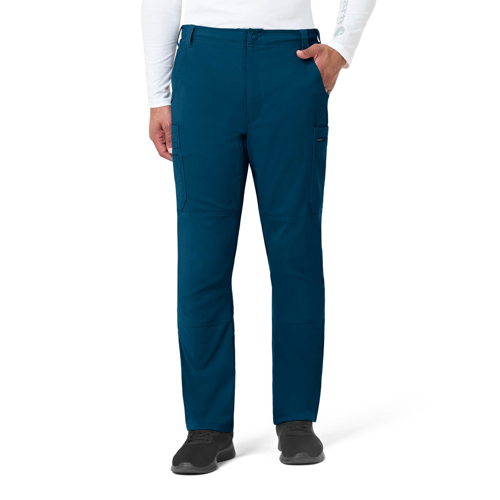 Rugged Flex Peak C55037 Men's Straight Leg Cargo Scrub Pants Caribbean Blue