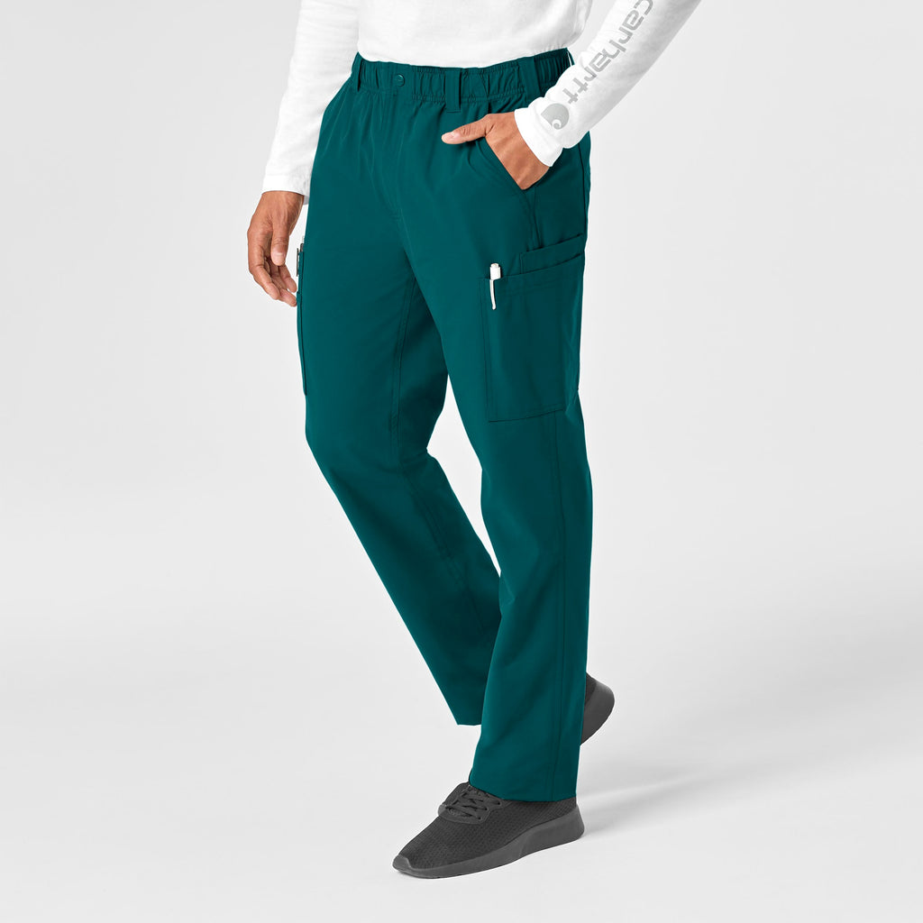 Force Essentials C56113 Men's Straight Leg Cargo Scrub Pants Caribbean Blue