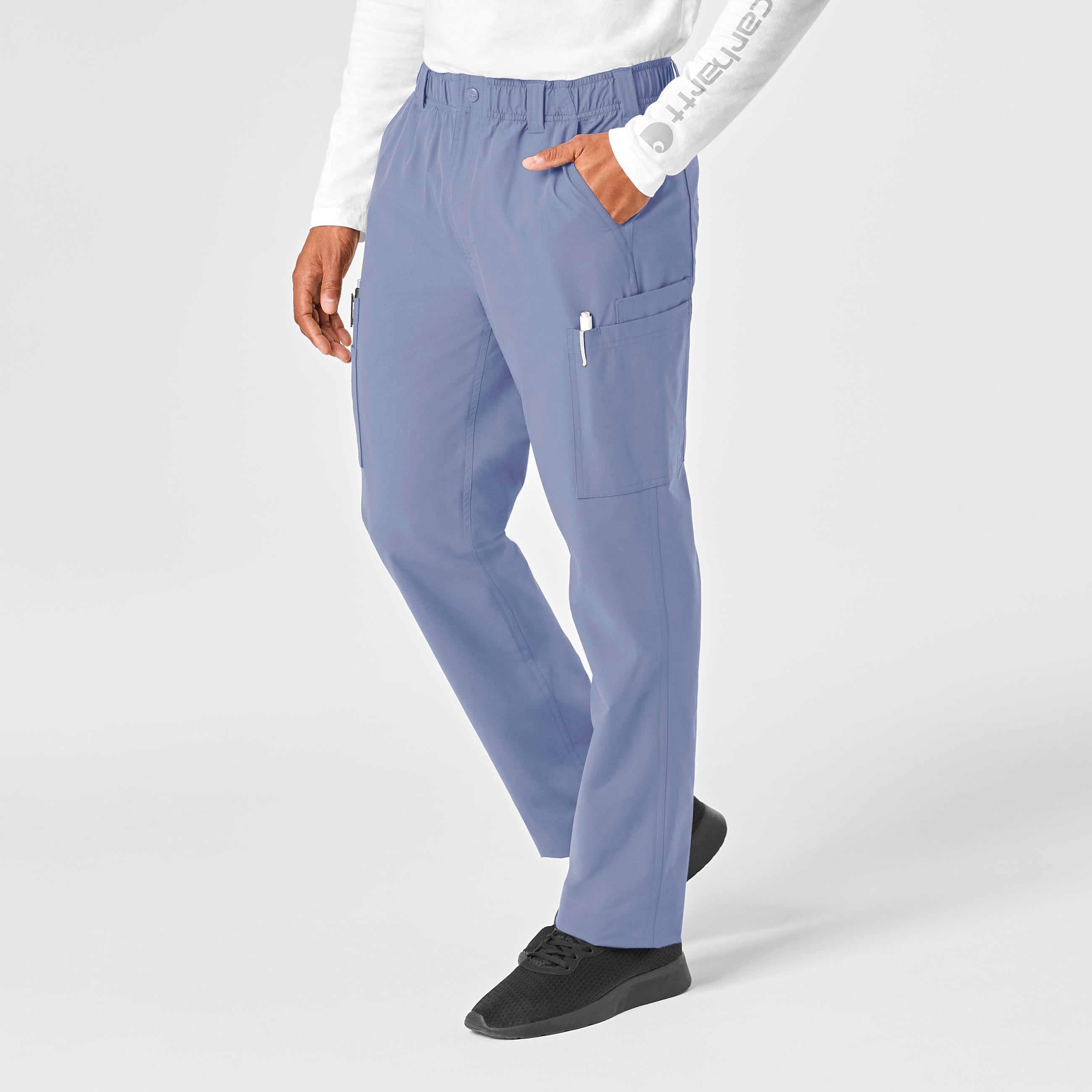 Force Essentials C56113 Men's Straight Leg Cargo Scrub Pants Ceil Blue