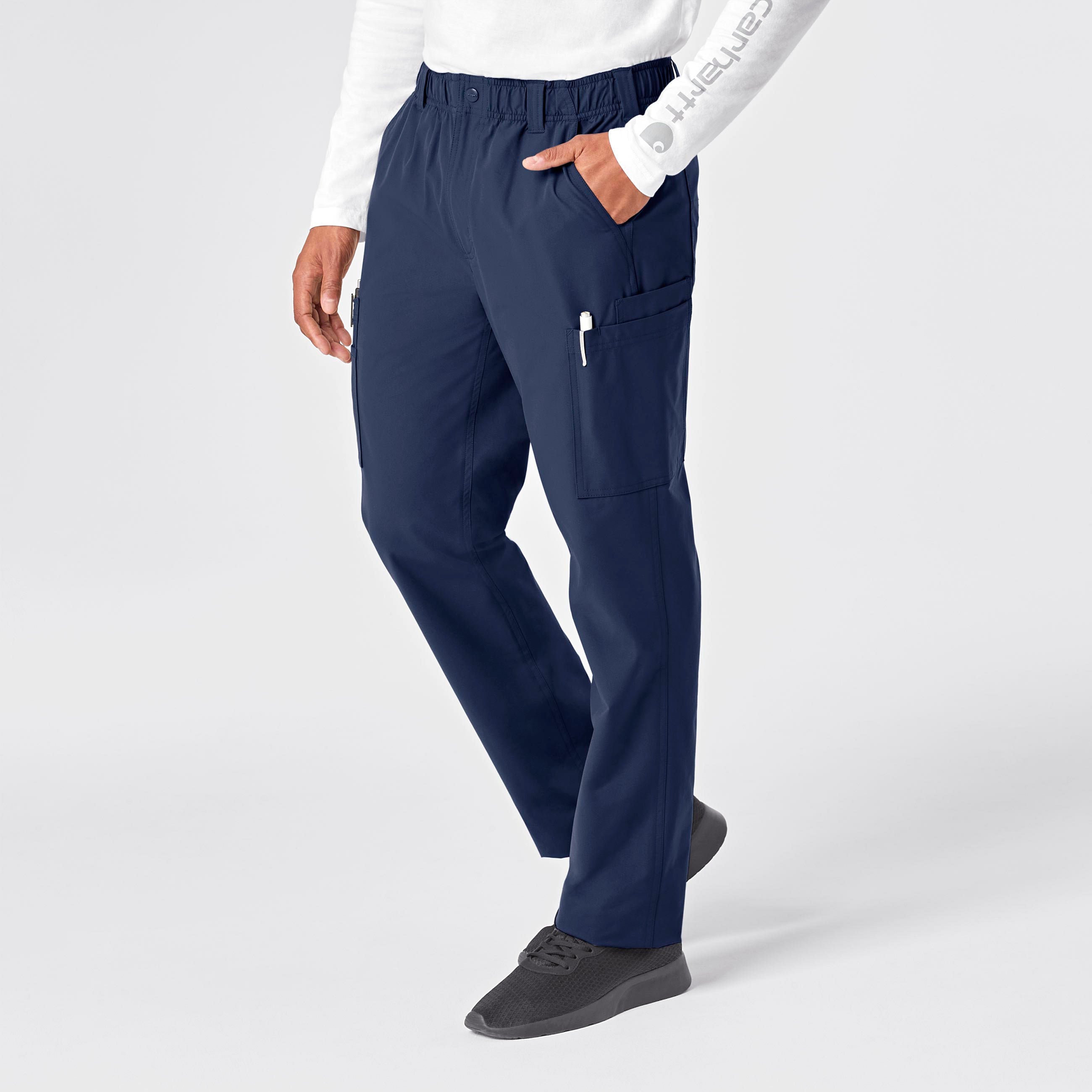 Force Essentials C56113 Men's Straight Leg Cargo Scrub Pants Navy