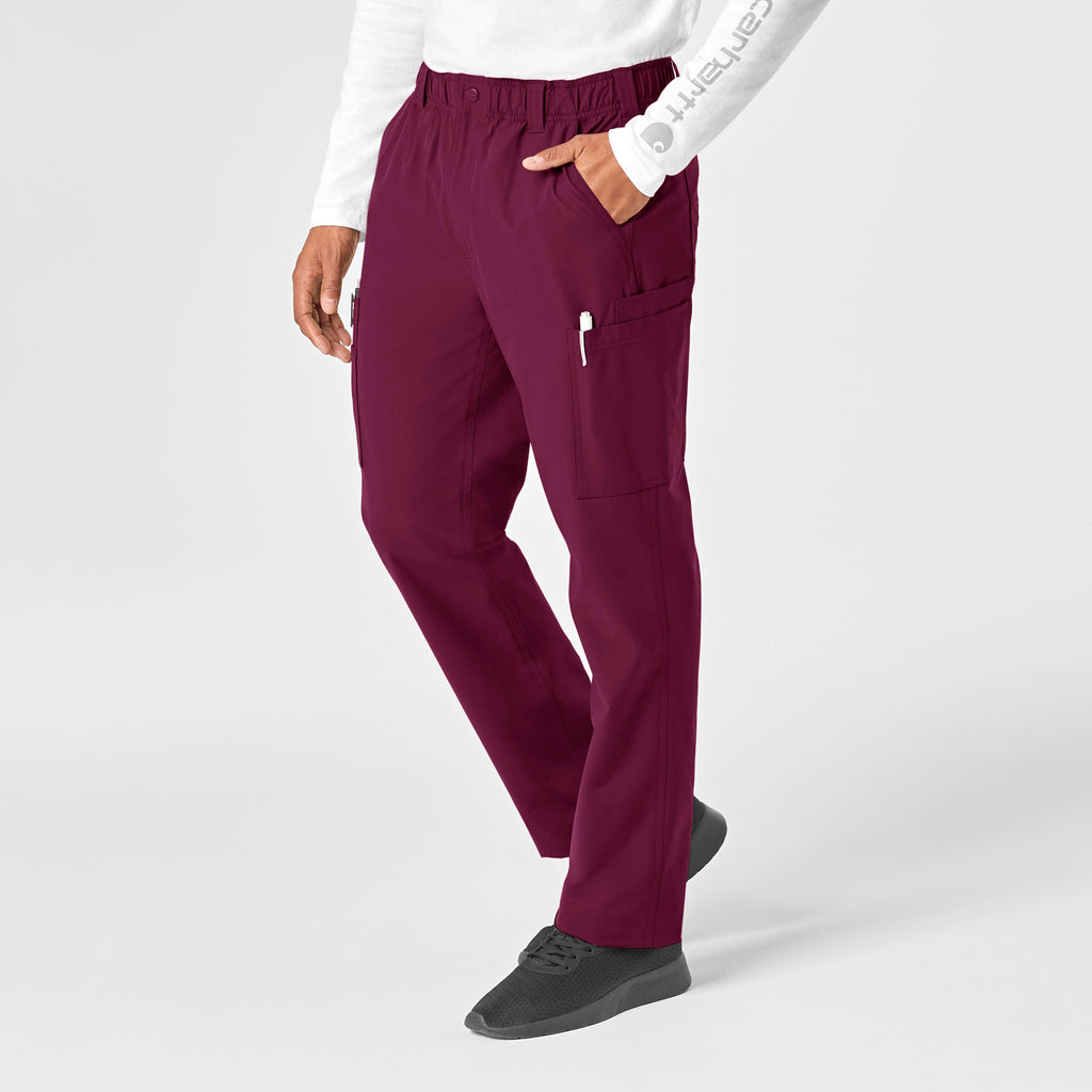 Force Essentials C56113 Men's Straight Leg Cargo Scrub Pants Wine