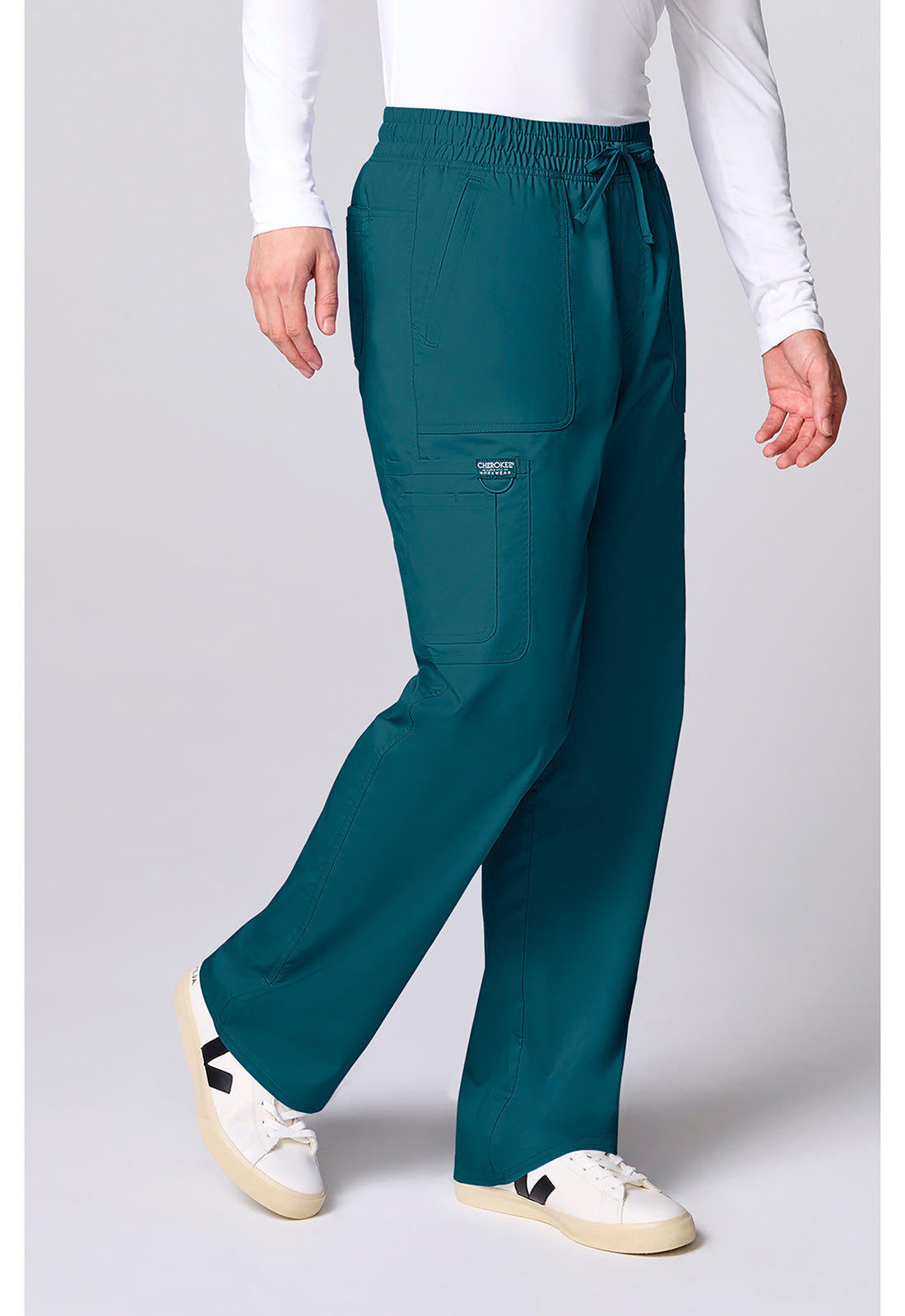 Workwear Revolution CK00001 Men's 12 Pockets Scrub Pantss Caribbean Blue