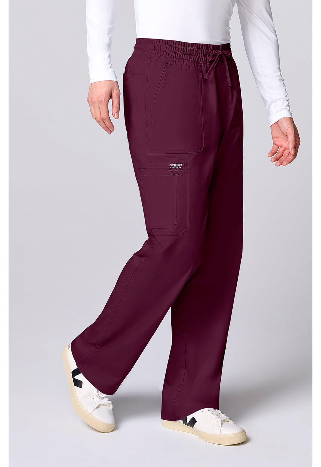 Workwear Revolution CK00001 Men's 12 Pockets Scrub Pantss Wine