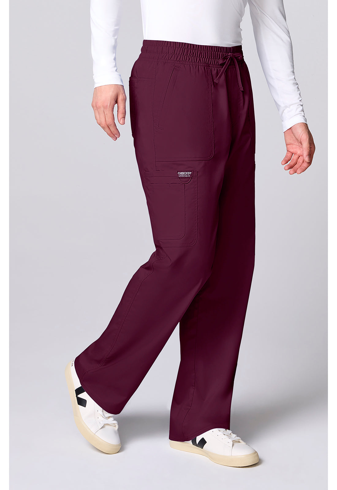 Workwear Revolution CK00001 Men's 12 Pockets Scrub Pantss Wine