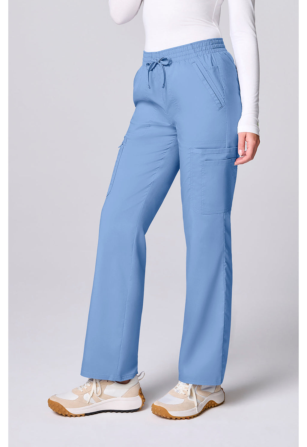 Workwear Revolution CK00002 Women's 12 Pockets Straight Leg Scrub Pants Ciel Blue