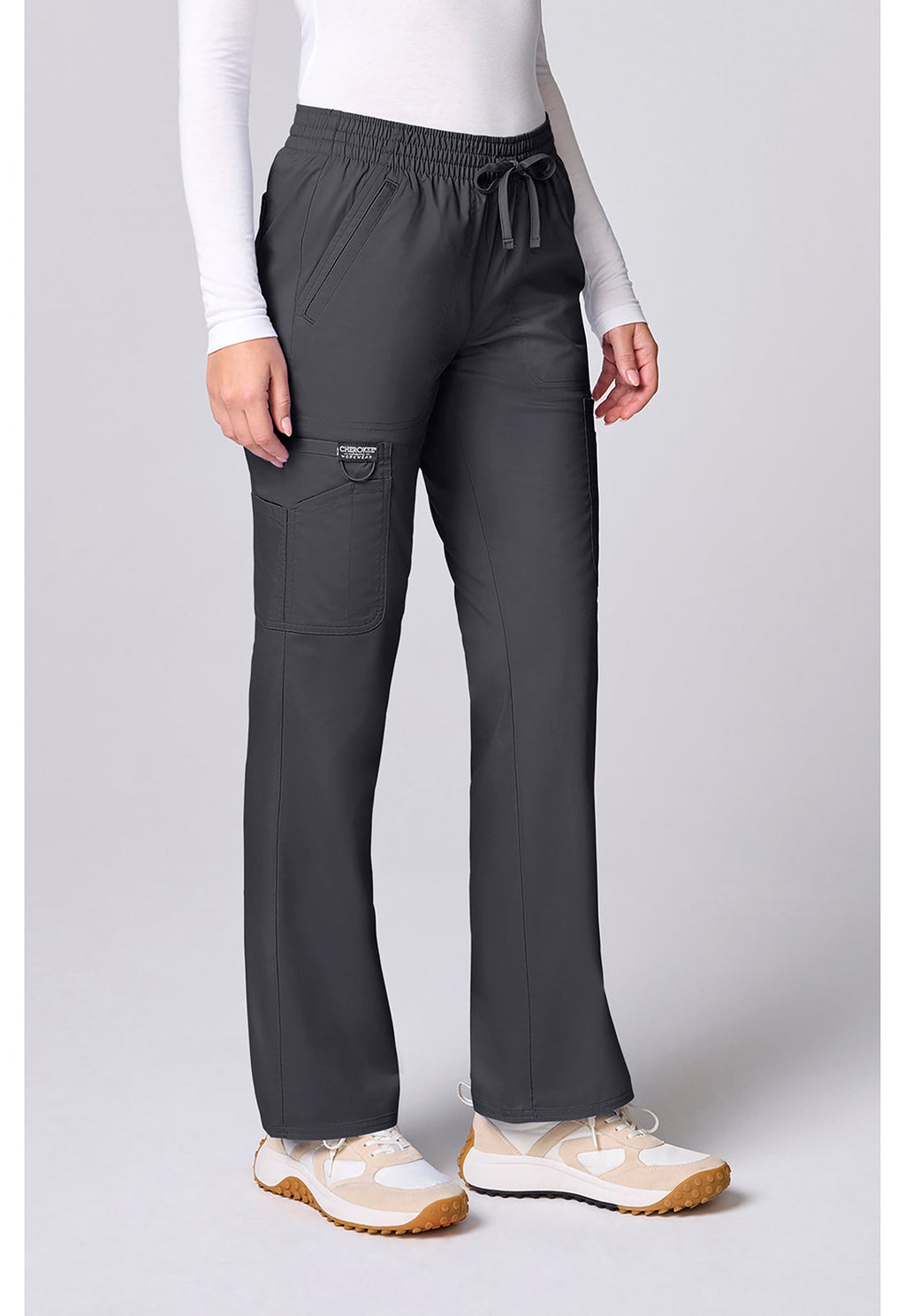 Workwear Revolution CK00002 Women's 12 Pockets Straight Leg Scrub Pants Pewter