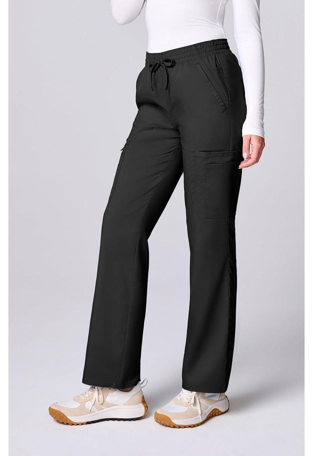 Workwear Revolution CK00002 Women's 12 Pockets Straight Leg Scrub Pants Black