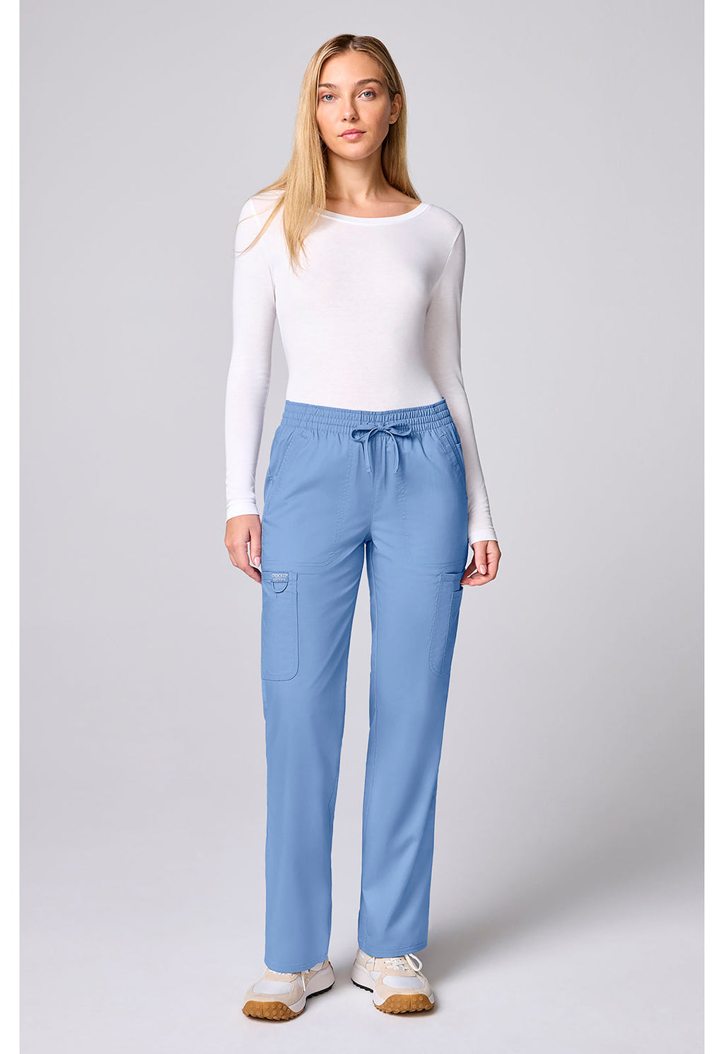 Workwear Revolution CK00002 Women's 12 Pockets Straight Leg Scrub Pants Ciel Blue