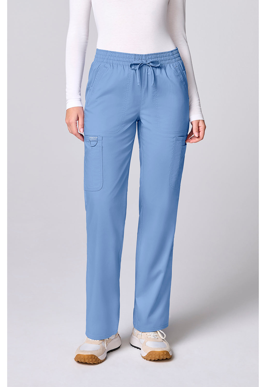 Workwear Revolution CK00002 Women's 12 Pockets Straight Leg Scrub Pants Ciel Blue
