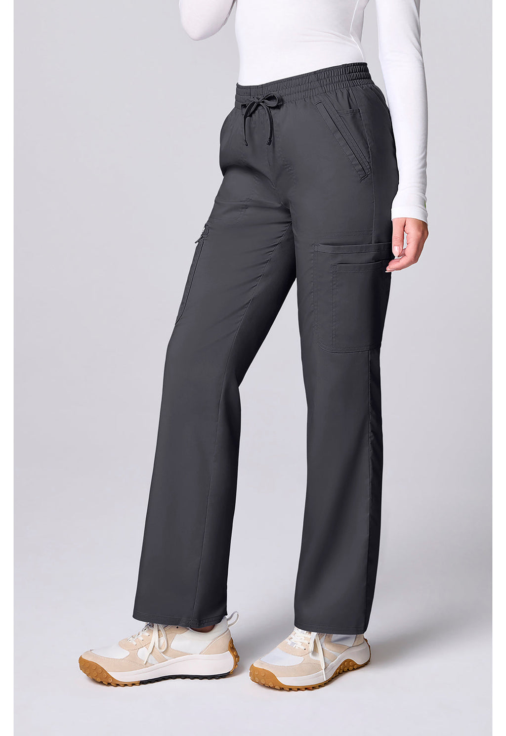 Workwear Revolution CK00002 Women's 12 Pockets Straight Leg Scrub Pants Pewter