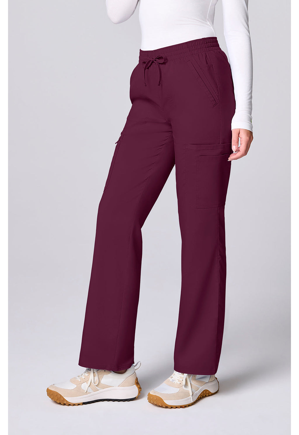 Workwear Revolution CK00002 Women's 12 Pockets Straight Leg Scrub Pants Wine