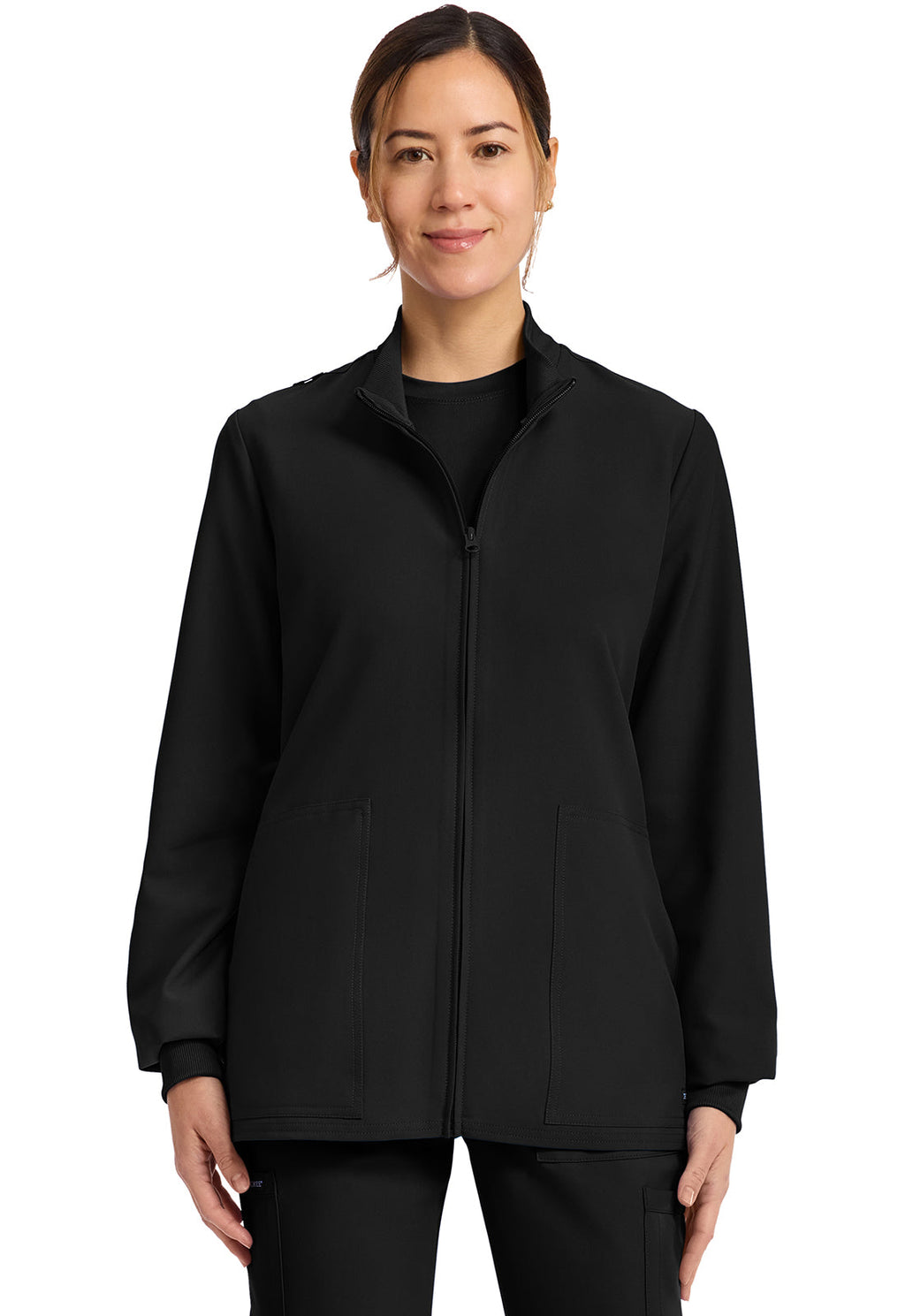 Workwear Originals Ultra CK00013A Women's Zip Up Scrub Jacket Black