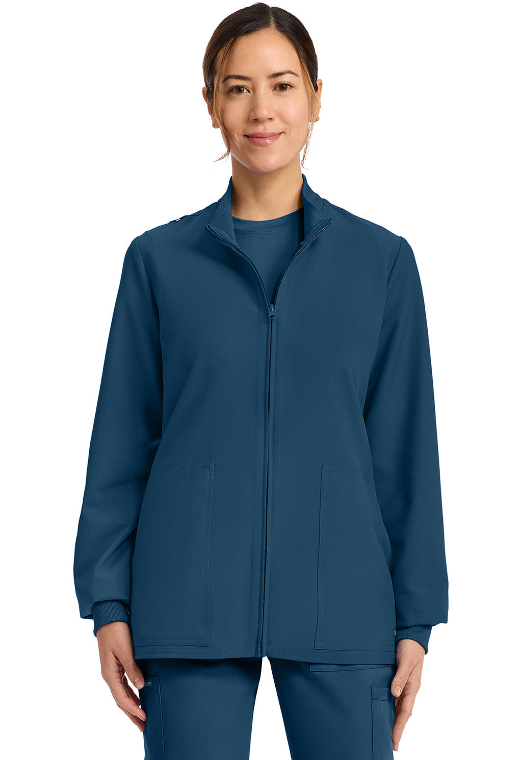 Workwear Originals Ultra CK00013A Women's Zip Up Scrub Jacket Caribbean Blue