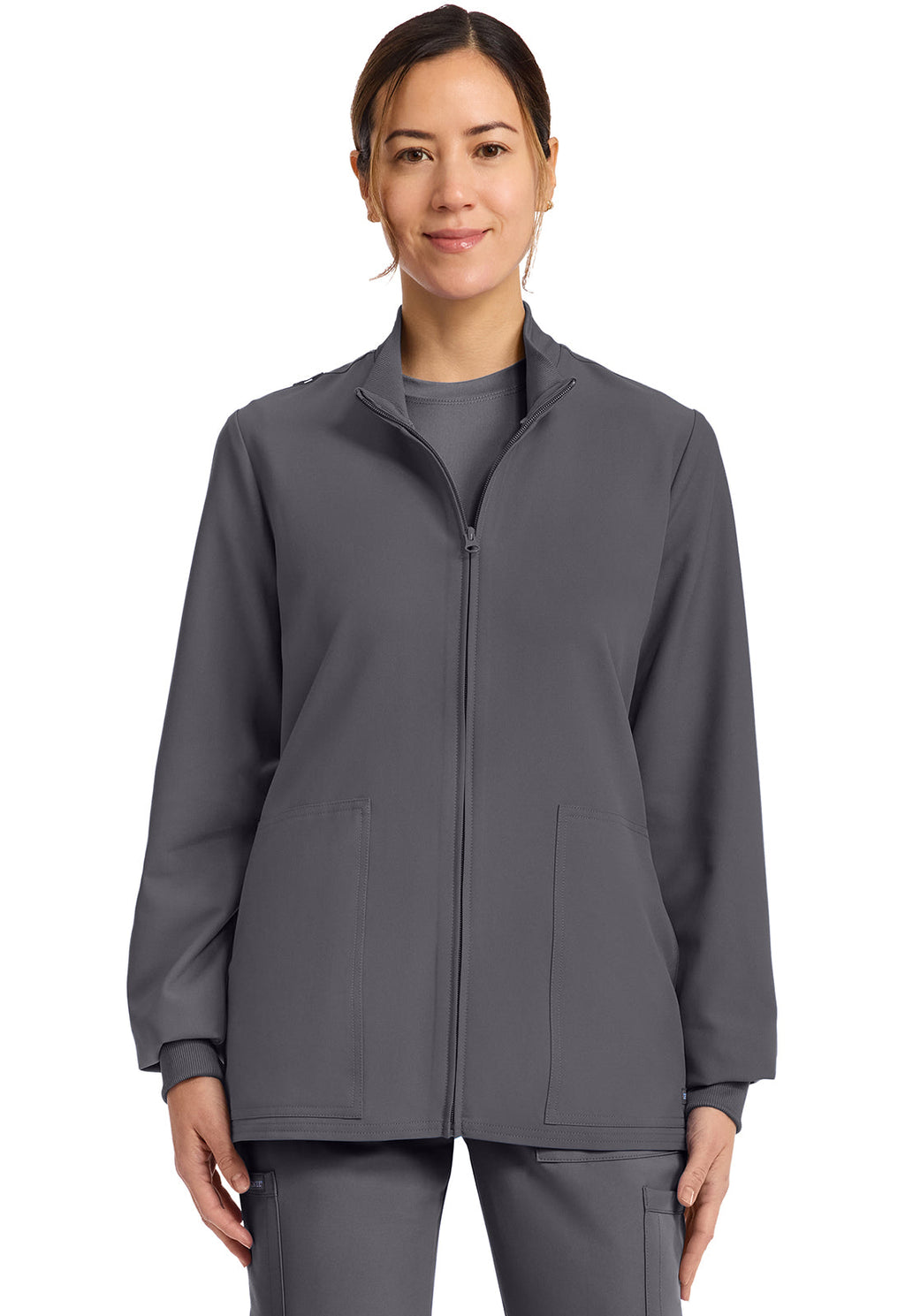 Workwear Originals Ultra CK00013A Women's Zip Up Scrub Jacket Pewter