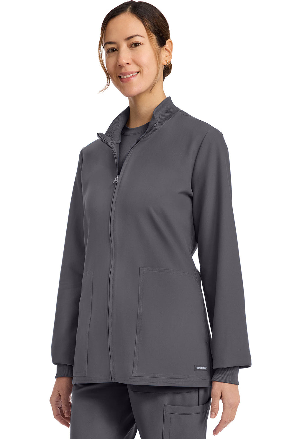 Workwear Originals Ultra CK00013A Women's Zip Up Scrub Jacket Pewter
