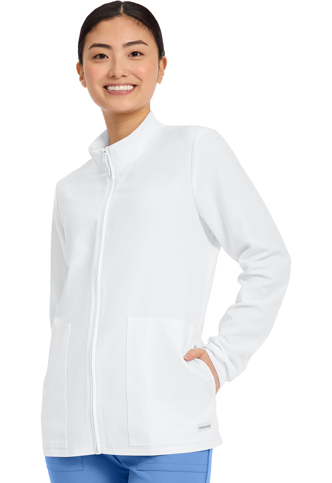 Workwear Originals Ultra CK00013A Women's Zip Up Scrub Jacket White
