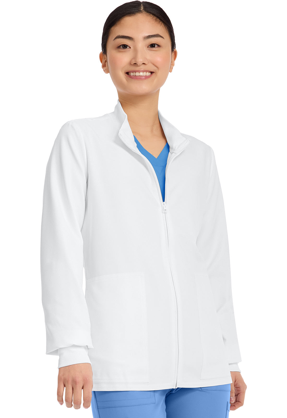 Workwear Originals Ultra CK00013A Women's Zip Up Scrub Jacket White