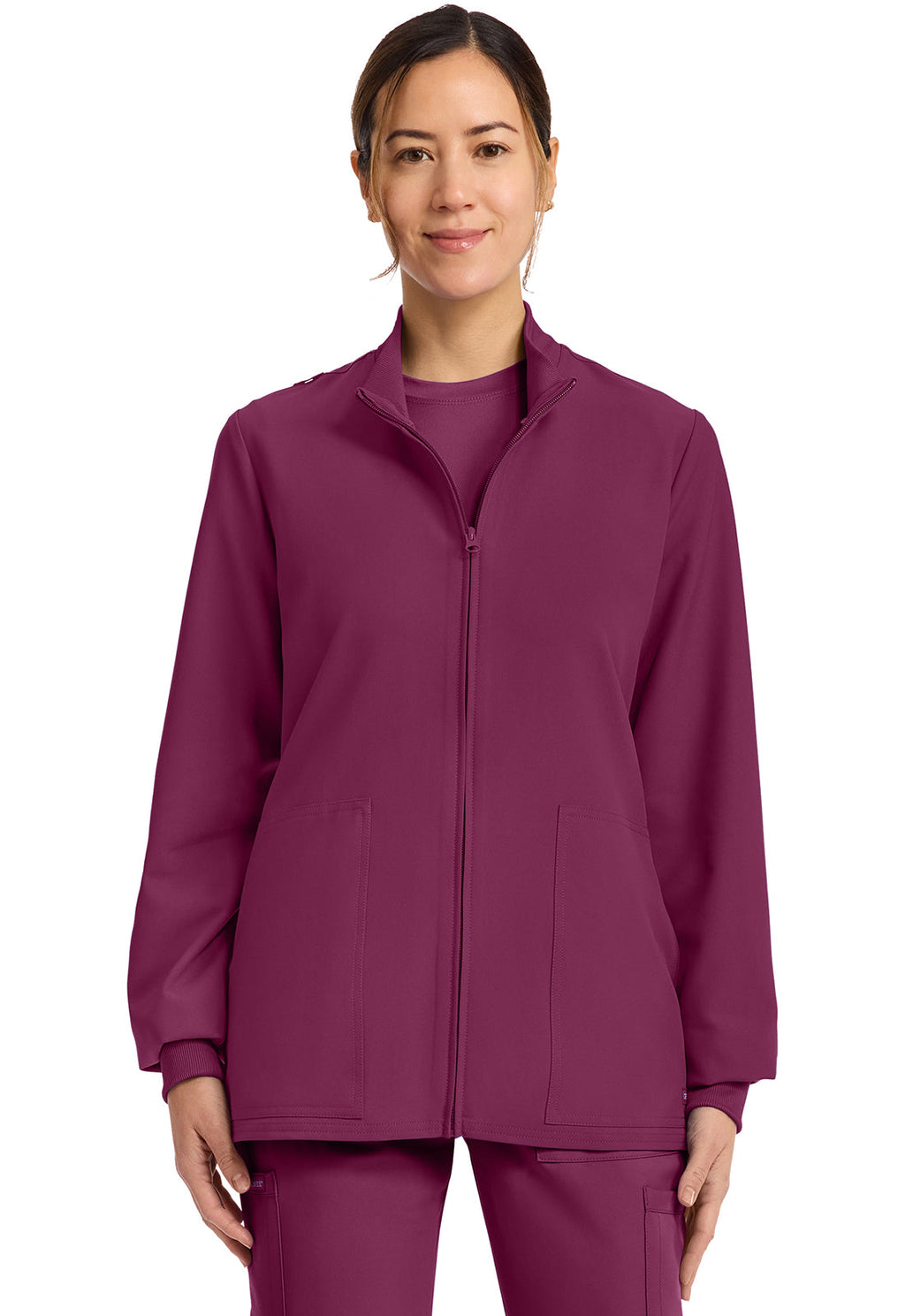 Workwear Originals Ultra CK00013A Women's Zip Up Scrub Jacket Wine
