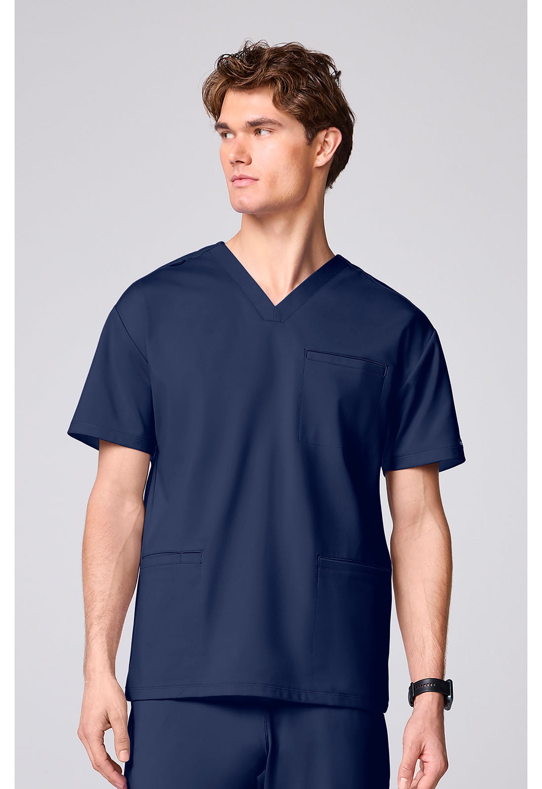 Achieve CK00037 Men's 3 Pocket V-neck Scrub Top Navy
