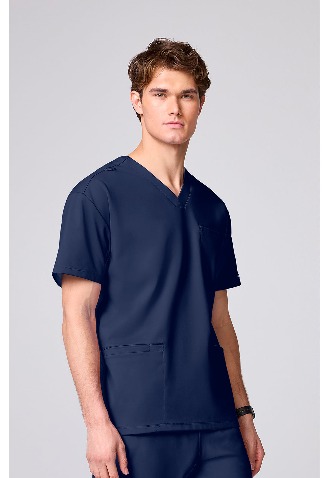 Achieve CK00037 Men's 3 Pocket V-neck Scrub Top Navy