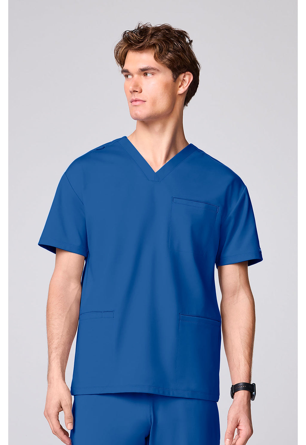 Achieve CK00037 Men's 3 Pocket V-neck Scrub Top Royal