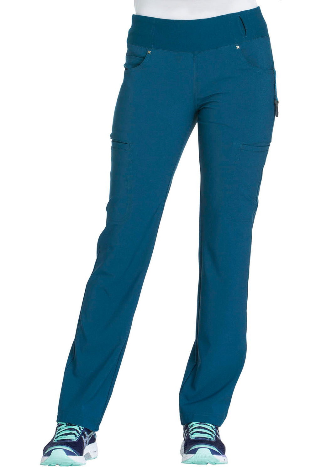 iFlex CK002 Mid Rise Straight Leg Pull-on Pants Caribbean Blue