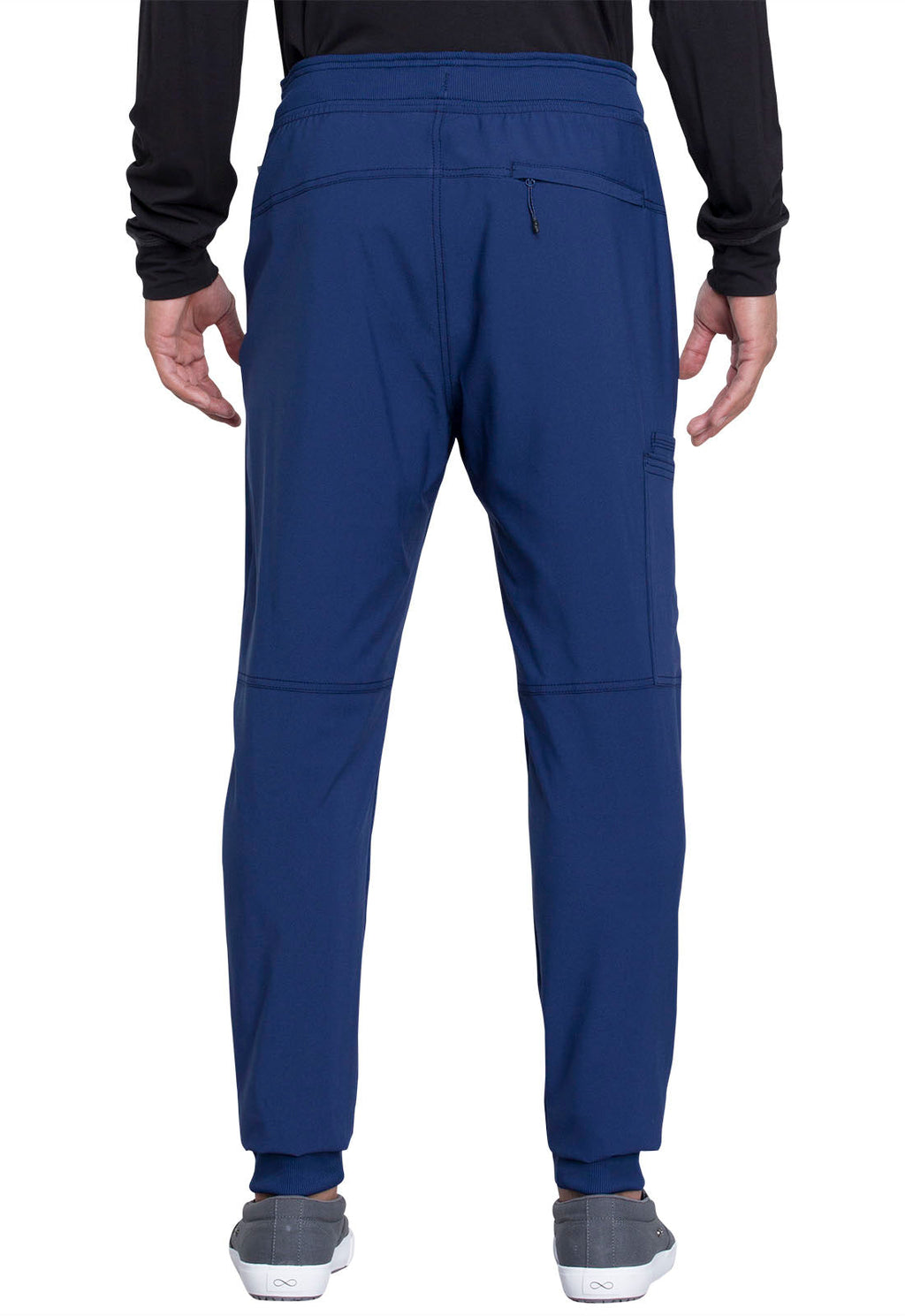 Classics CK004A Men's Mid Rise Jogger Navy Model Image Back | Infinity