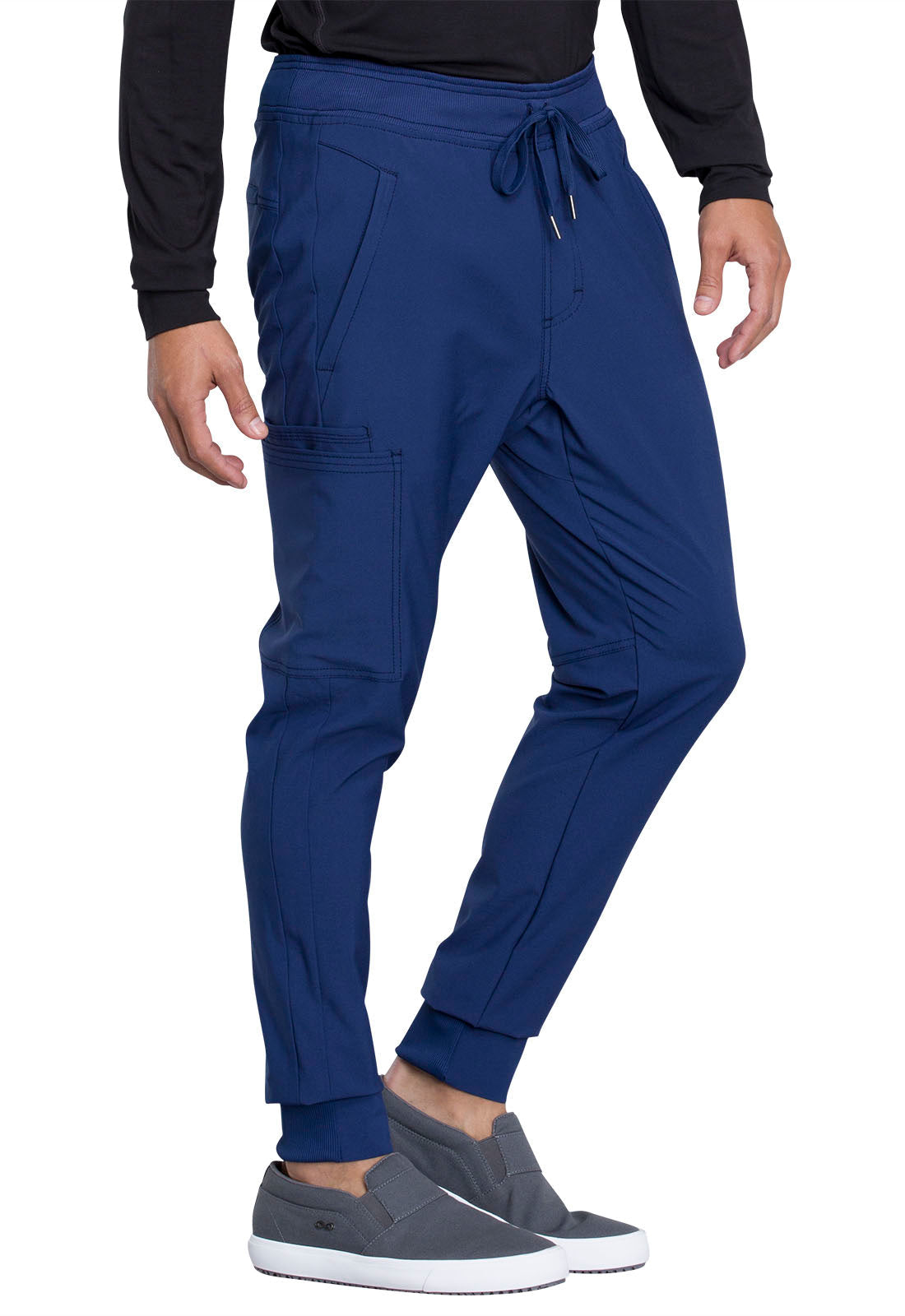 Classics CK004A Men's Mid Rise Jogger Navy Model Image Left Side | Infinity