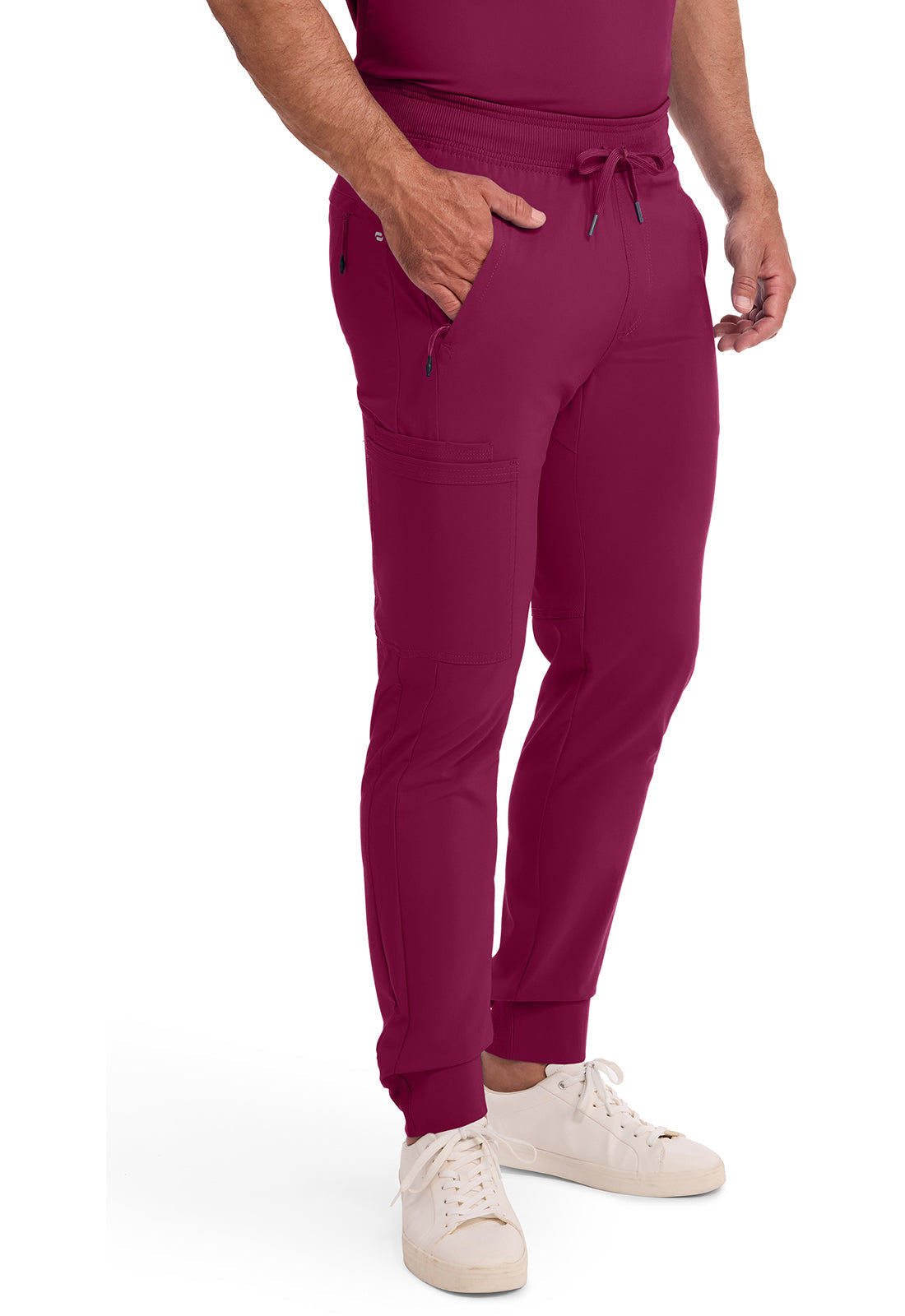 Infinity CK004A Men's Mid Rise Scrub Joggers Wine