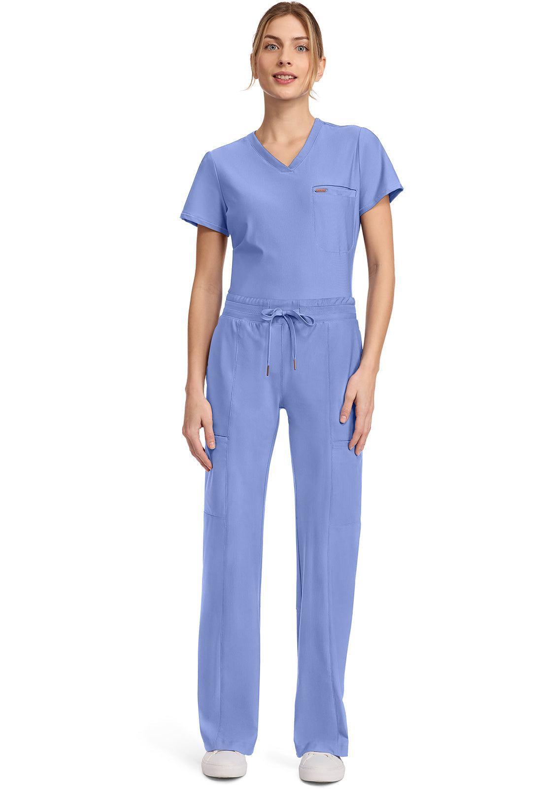 Form CK026 Women's 5-Pocket Trouser Leg Scrub Pants Ciel Blue
