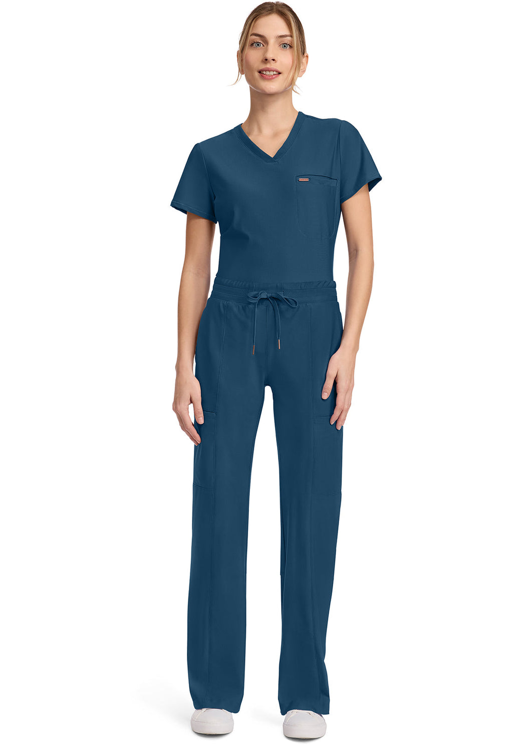 Form CK026 Women's 5-Pocket Trouser Leg Scrub Pants Caribbean Blue