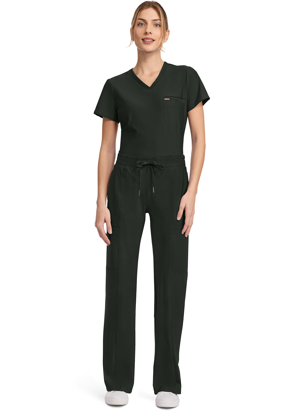 Form CK026 Women's 5-Pocket Trouser Leg Scrub Pants Olive Branch