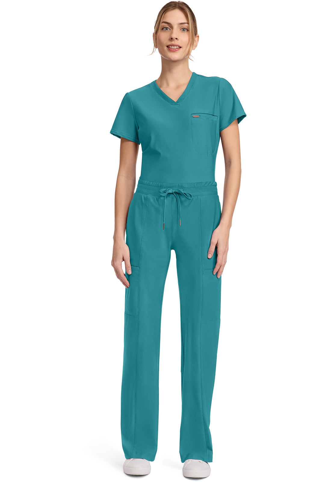 Form CK026 Women's 5-Pocket Trouser Leg Scrub Pants Teal Blue