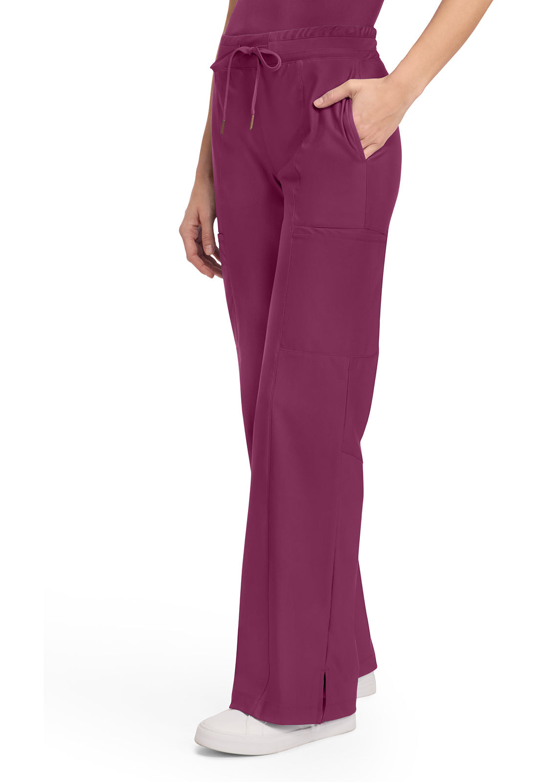 Form CK026 Women's 5-Pocket Trouser Leg Scrub Pants Wine