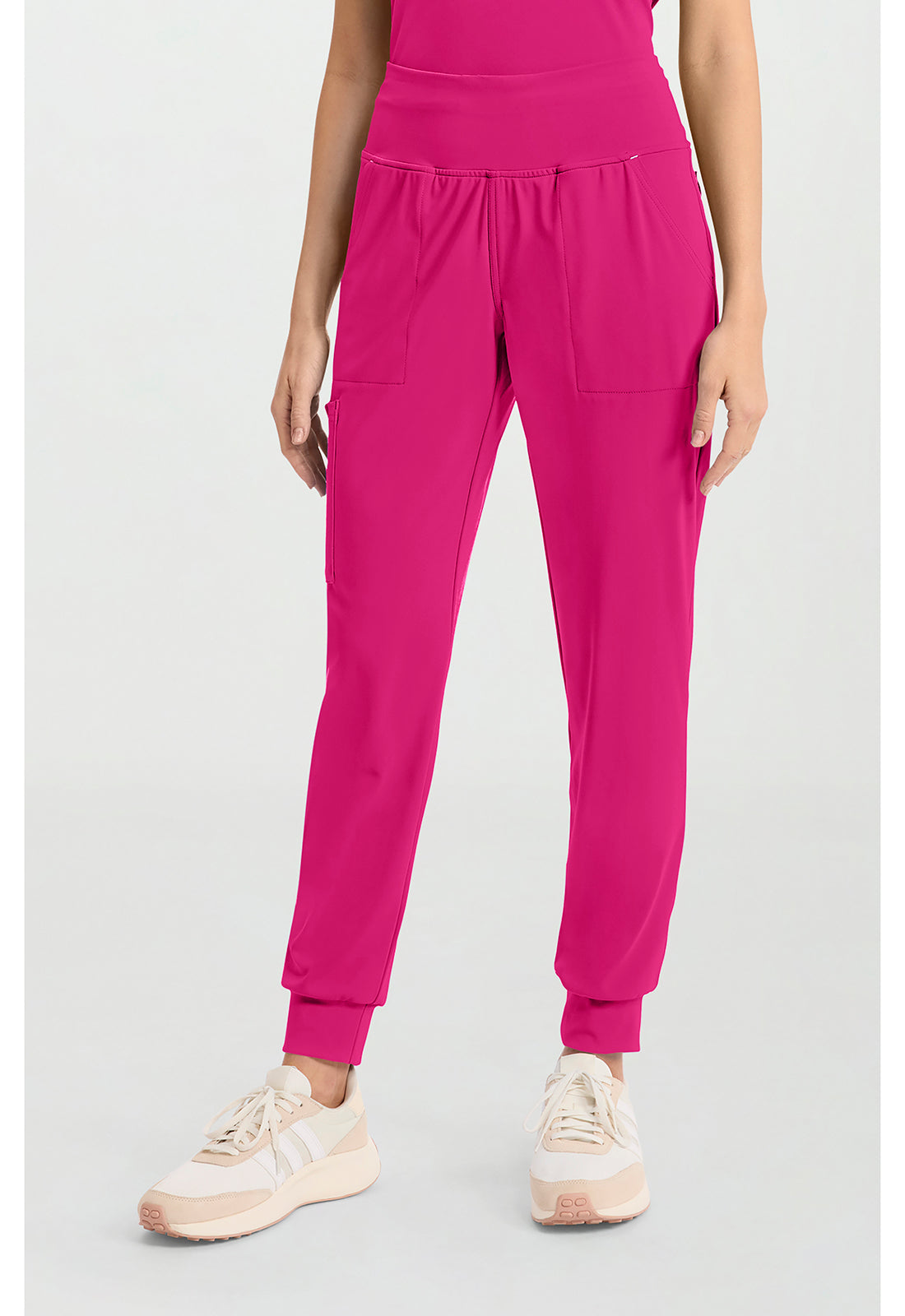 Achieve CK033 Women's 5-Pocket Jogger Scrub Pants Tropical Hibiscus