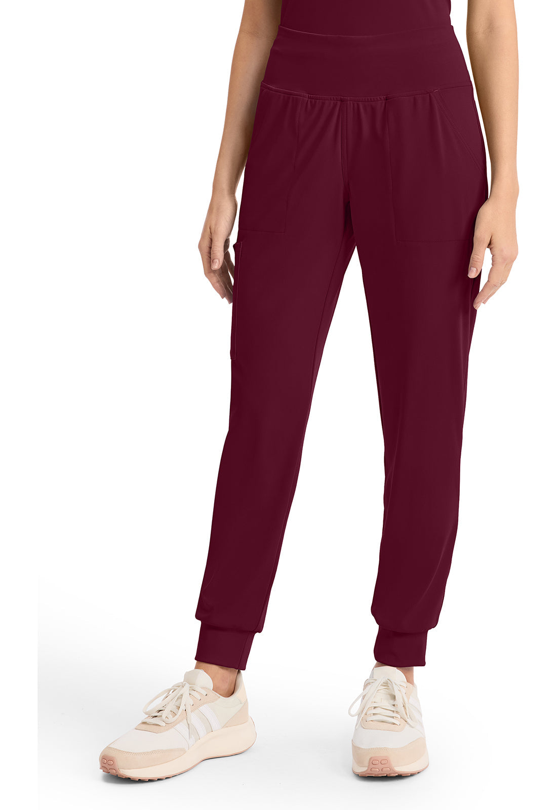 Achieve CK033 Women's 5-Pocket Jogger Scrub Pants Wine