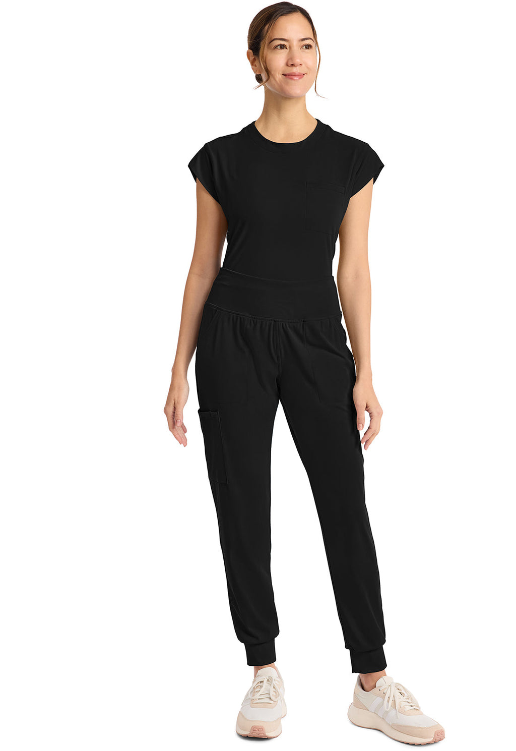 Achieve CK033 Women's 5-Pocket Jogger Scrub Pants Black