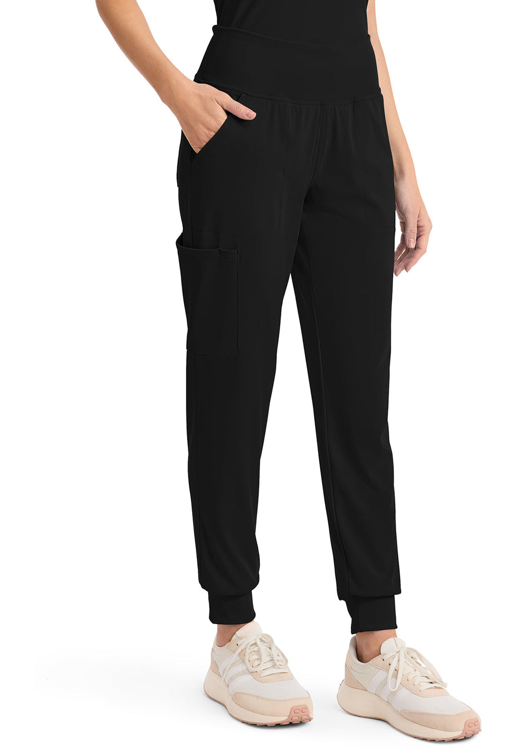 Achieve CK033 Women's 5-Pocket Jogger Scrub Pants Black