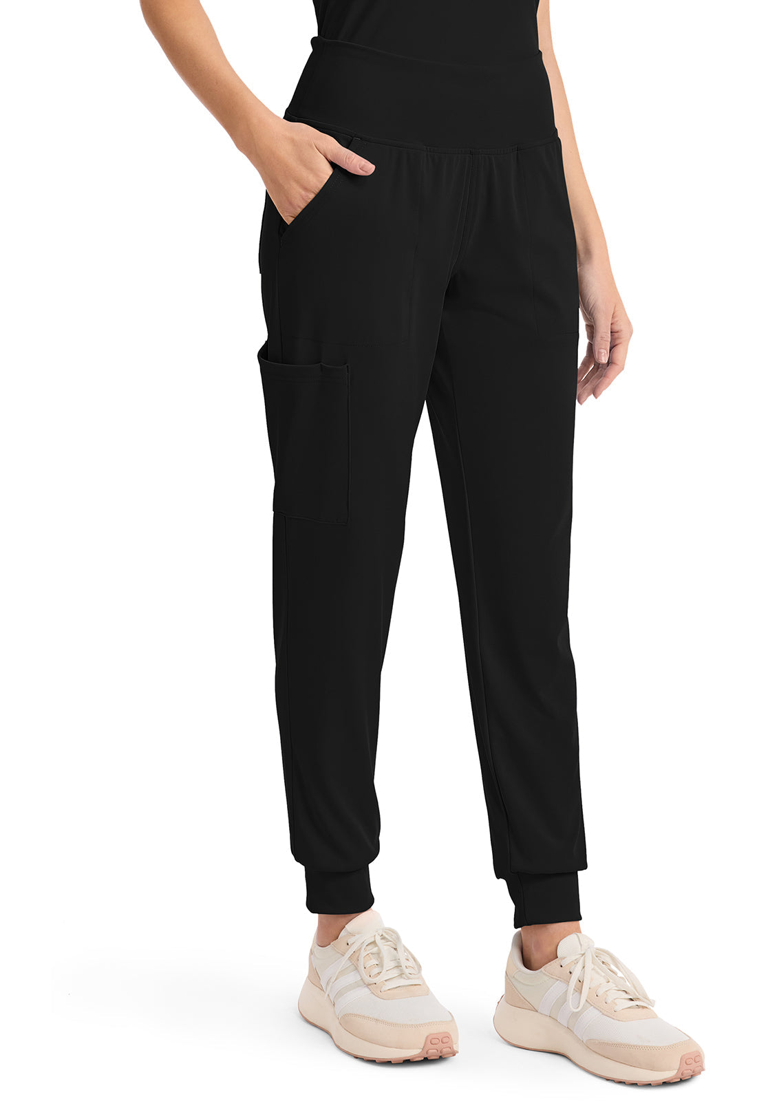 Achieve CK033 Women's 5-Pocket Jogger Scrub Pants Black