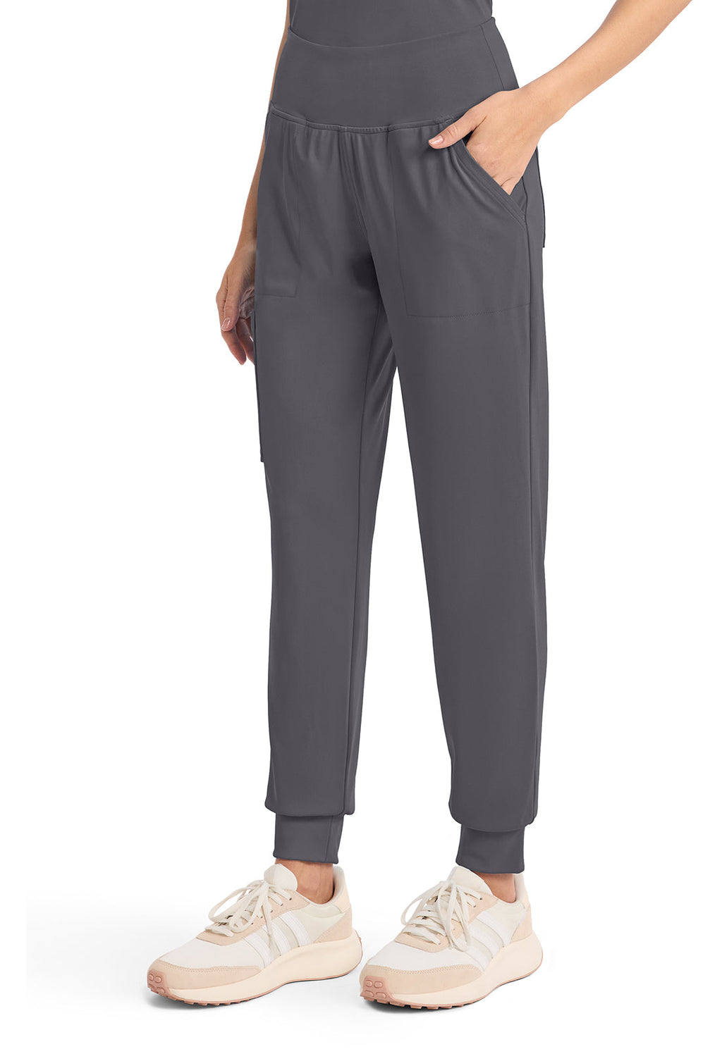 Achieve CK033 Women's 5-Pocket Jogger Scrub Pants Pewter