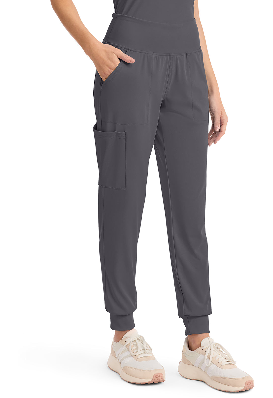 Achieve CK033 Women's 5-Pocket Jogger Scrub Pants Pewter