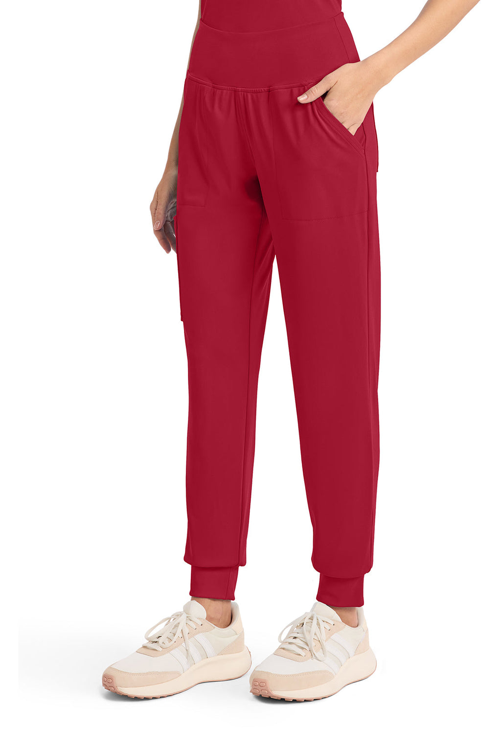 Achieve CK033 Women's 5-Pocket Jogger Scrub Pants Red