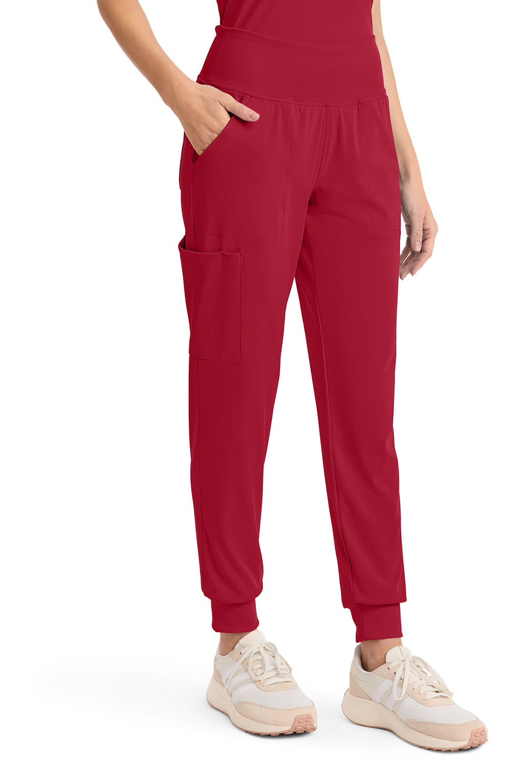 Achieve CK033 Women's 5-Pocket Jogger Scrub Pants Red
