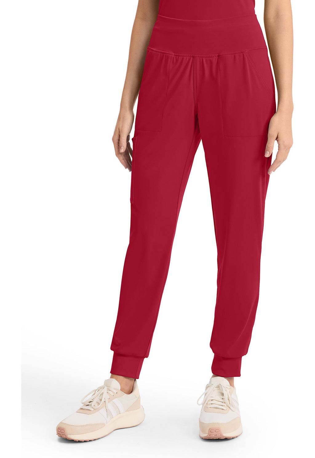 Achieve CK033 Women's 5-Pocket Jogger Scrub Pants Red