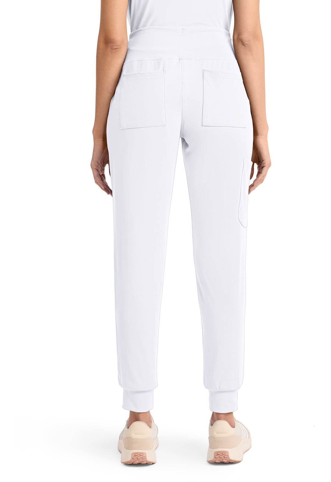 Achieve CK033 Women's 5-Pocket Jogger Scrub Pants White