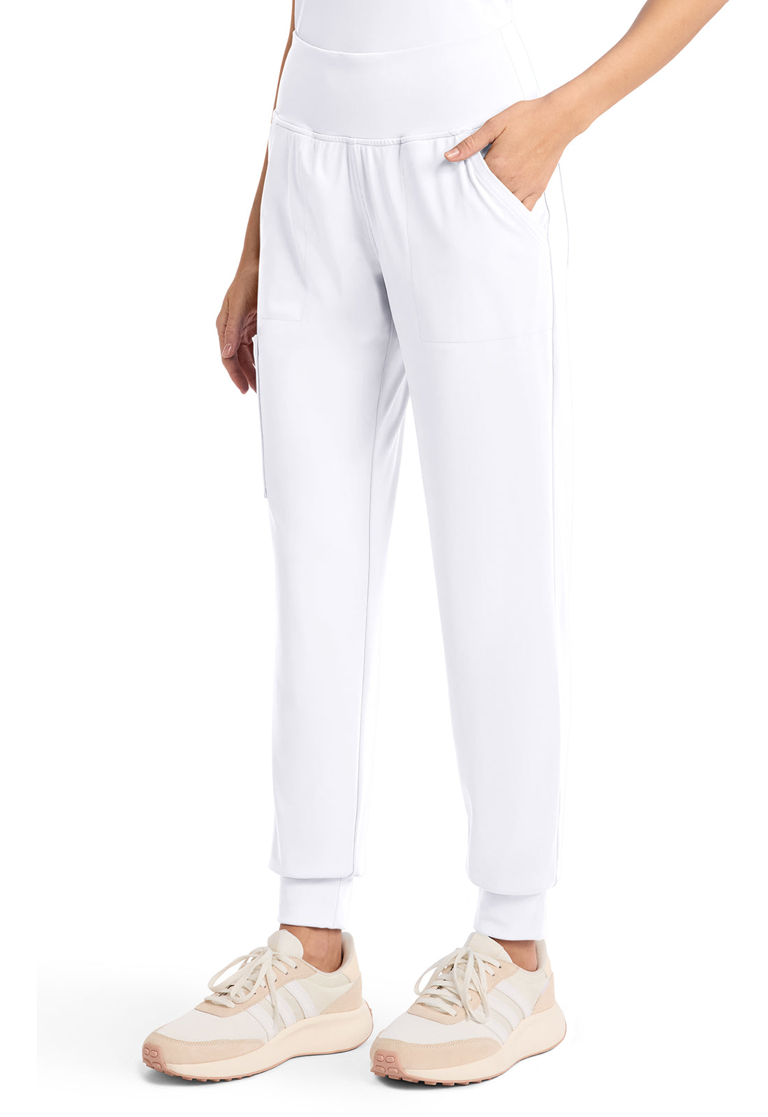Achieve CK033 Women's 5-Pocket Jogger Scrub Pants White